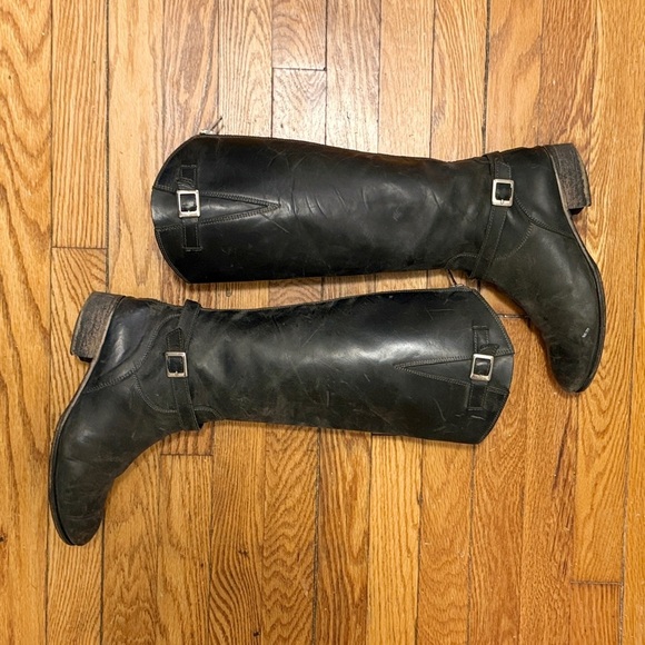 CHARLES DAVID Vintage Riding Boot. Black. Red Zip. The Rowdy. Women’s Size 9. - Picture 5 of 16